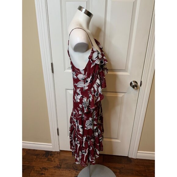 Parker Maroon "Red Rooted" Black/White Floral Dress, Size M, NWT! $365 - Picture 2 of 5